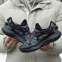 Найк Модная мужская обувь Nike Acg Mounth Low All Black ZIP. Черные мужские кроссы.