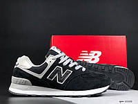 New Balance мужские весенние/осенние черные кроссовки на шнурках. Демисезонные мужские замшевые кроссы