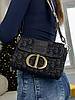 Жіноча сумка Cristian Dior Montaigne Dark Blue (Синя) Кроссбоді екошкіра текстиль 1 відділення на широкому ремені Діор, фото 4