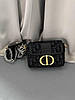 Жіноча сумка Cristian Dior Montaigne Dark Blue (Синя) Кроссбоді екошкіра текстиль 1 відділення на широкому ремені Діор, фото 8