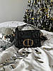 Жіноча сумка Cristian Dior Montaigne Dark Blue (Синя) Кроссбоді екошкіра текстиль 1 відділення на широкому ремені Діор, фото 10