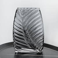 Скляна ваза "Темний лист" 20 см