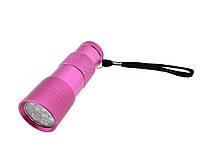 Лед лампа-фонарик для гель-лака, 9 лампочек, цвет розовый