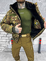 Тактическая зимняя куртка мех шиншиллы Logos-tac мультикам, военная водоотталкивающая утепленная куртка зсу