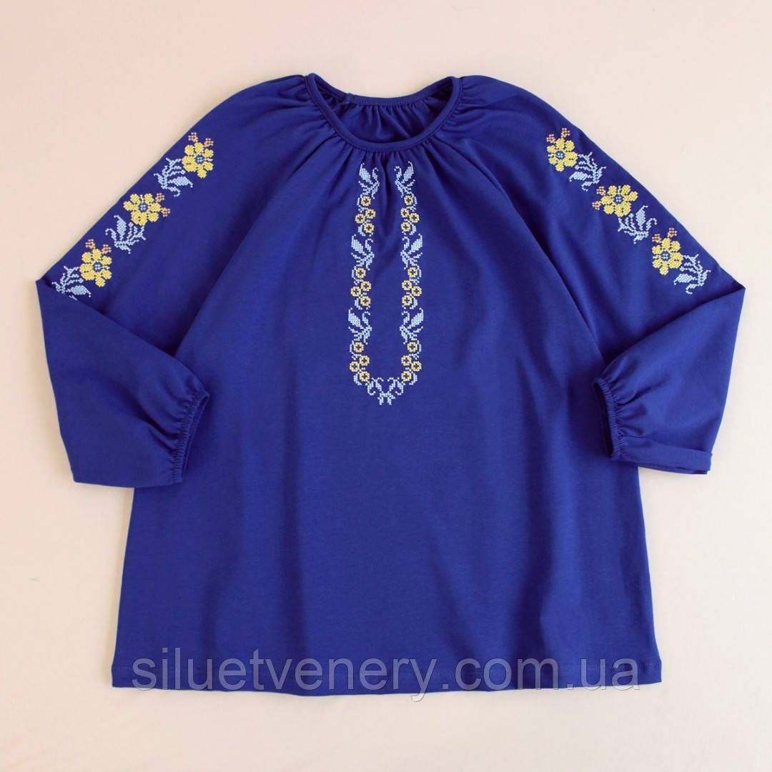 Блуза вишиванка жіноча синього кольору