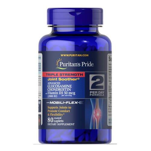 Puritan's Pride Advanced Glucosamine Chondroitin with Vitamin D3 80 таб. MS - фото 1 - id-p2122567309