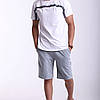 Спортивні шорти Adidas з лампасами чоловічі, Адідас сірі з білими лампасами, фото 3