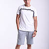 Спортивні шорти Adidas з лампасами чоловічі, Адідас сірі з білими лампасами, фото 4
