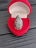 Турмалиновый кварц кольцо в серебре размер 17.75. Индия.