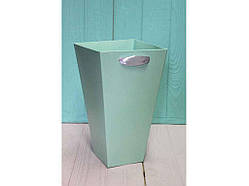 Коробка для квітів трапеція велика 9,5*15*26,5см ментол ТМ УПАКОВКИН Solmir