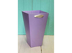 Коробка для квітів трапеція велика 9,5*15*26,5см бузкова ТМ УПАКОВКИН Solmir