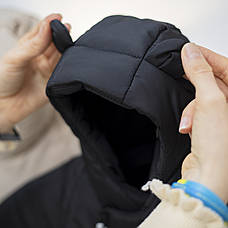 Дитячий демісезонний весняний велюровий комбінезон 0-12 міс с капюшоном для новонародженого  62 68 74 см, фото 3