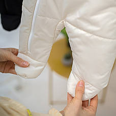 Дитячий демісезонний весняний комбінезон 0-12 міс с капюшоном для новонародженого  62 68 74 см, фото 5