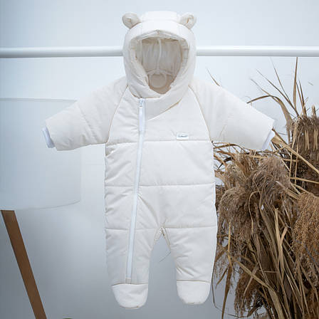 Дитячий демісезонний весняний комбінезон 0-12 міс с капюшоном для новонародженого  62 68 74 см, фото 1