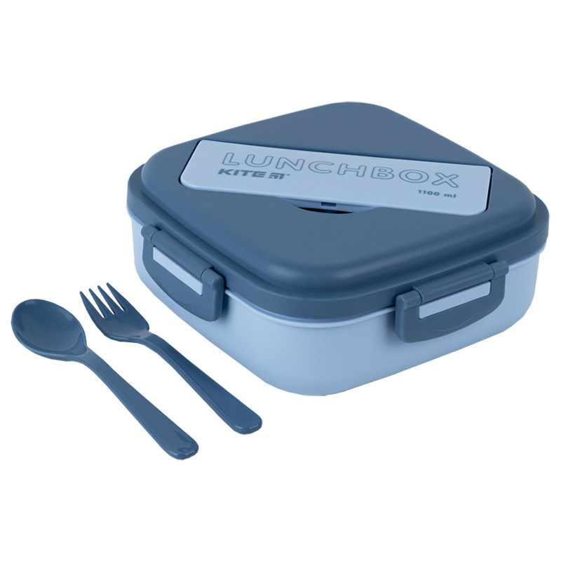 Ланчбокс з розділювачем Kite K23-186-2, 1100 мл, блакитний, фото 1