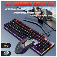 Игровой комплект с RGB подсветкой + клавиатура механическая + оптическая мышка FOREV Q609