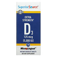 Superior Source Extra Strength D3 5000 IU 100 смоктальних таблеток MS