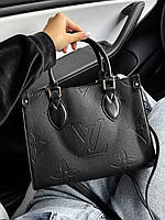 Качественная черная женская сумка Louis Vuitton, брендовый кожаный шопер Луи Виттон через плечо