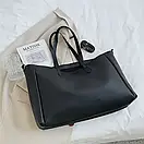 Жіноча велика чорна сумка з еко-шкіри "Agatha", фото 3