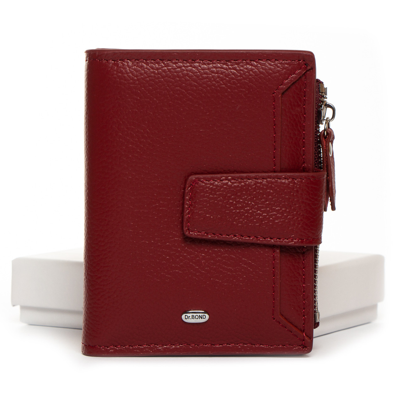 Жіночий шкіряний гаманець DR. BOND   WN-23-11 wine-red.Купити гуртом і в роздріб в Україні.