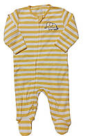 Трикотажний дитячий чоловічок на блискавці в жовту смужку