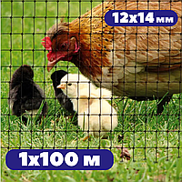 Сетка для защиты от кротов 12х14мм 1х100 птичка для птичьего вольера черная универсальная пластмассовая Клевер