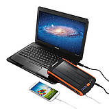 Power bank для ноутбука з набором перехідників Globus YMC-S38500 85w mAh 12/16/20v із сонячною панеллю, фото 6