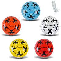 Мяч футбольный арт. FB2431 (100шт) №4, PVC, 200 грамм, MIX 5 цвета, сетка+игла