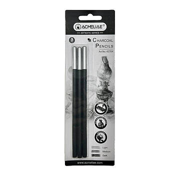 Олівець вугільний Acmeliae набір 3шт у блістері 43704