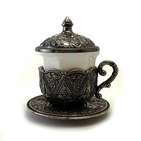 Турецька чашка Демитассе для кави 60 мл, колір: старе срібло