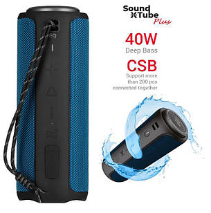 Акустична система 2E SoundXTube Plus TWS, MP3, Wireless, Waterproof Blue