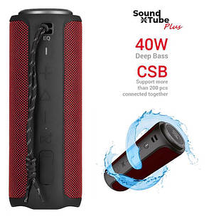 Акустична система 2E SoundXTube Plus TWS, MP3, Wireless, Waterproof Red