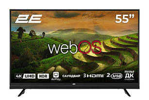 Телевізор 55" 2E LED 4K 50Hz Smart WebOS, Black