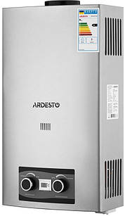 Газова колонка Ardesto X2, 10 л/хв, 20 кВт, розпалювання від батарейок, дисплей, неірж. сталь