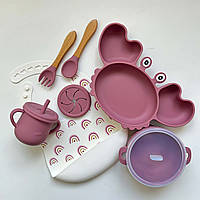 Набор посуды Краб img_e0523 Y19 темно-розовый ПРЕМИУМ качество Супер
