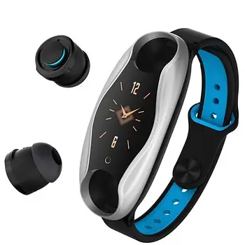 Фітнес браслет із навушниками Smart Watch TWS BT T90 Смарт-годинник з крокоміром та пульсометром