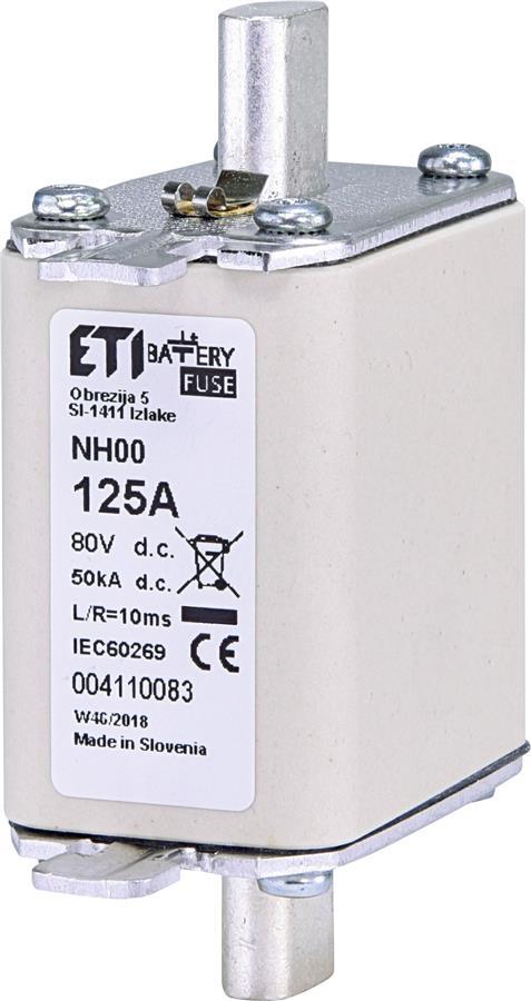 Запобіжник ETI NH-00 Battery 125A 80V DC