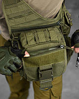 Сумка нагрудная тактическая олива Армейская сумка через плечо Сумка слинг хаки