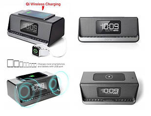 IHome Акустична док-станція IBN350G, Qi Wireless Charging, BT, NFC, USB, Aux Mic