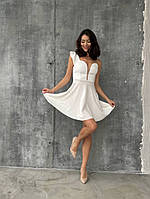 Элегантное стильное вечернее платье Ткань: Креп дайвинг сетка Размеры: 40-42,44-46,48-50 Цвета 2 Белый