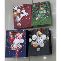 Пакет новогодний бумажный M "Christmas toys" 26*32*10см WW02780-M ish