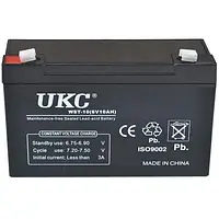 Аккумулятор свинцово-кислотный UKC Battery WST-10 6V 10A Аккумуляторная батарея с герметичным корпусом