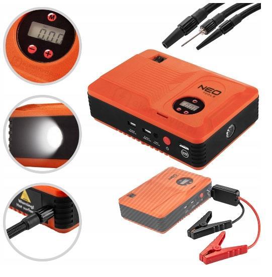 Пусковий пристрій Neo Tools Jump Starter Power Bank, для автомобілів, 14000 мА·год, 2хUSB 5 В, 12 В, пуск 400A,