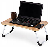 Подставка стол складной для ноутбука 60х40 см c подставкой ModernHome (PJJLT0001-01) Дерево