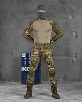 Тактический военный костюм мультикам весна осень, Армейская прочная форма камуфляж Убакс+Штаны с наколенниками