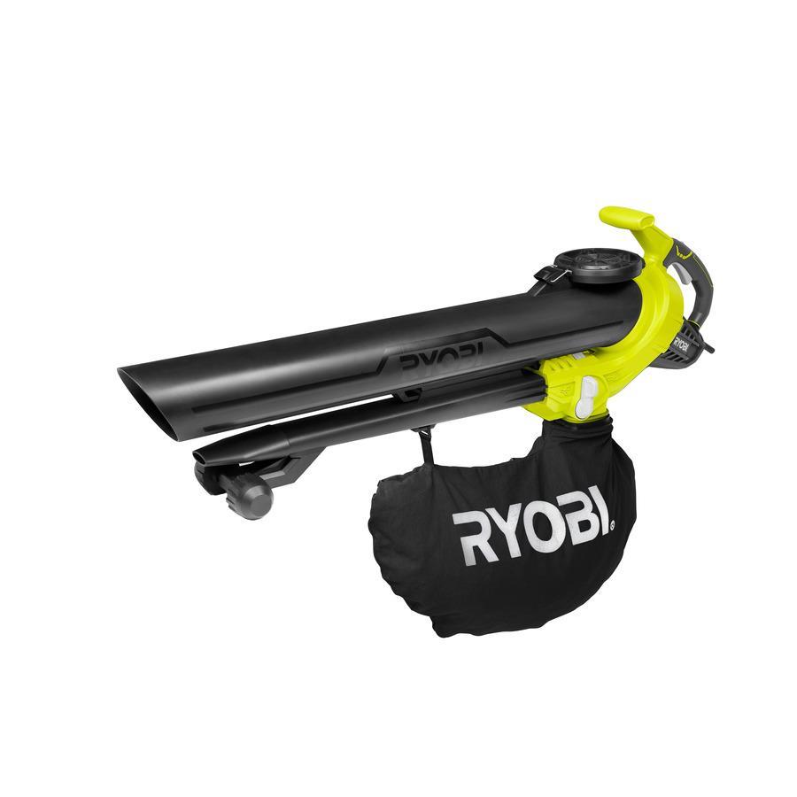 Повітродувка-пилосос садова Ryobi RBV3000CESV, 3 кВт, подрібнювач, 16 куб/хв, 375 км/год, ергономічні ремені