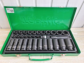 Набір ударних головок 1/2" 8-32 мм 32од короткі + довгі TOPTUL GDAD3201