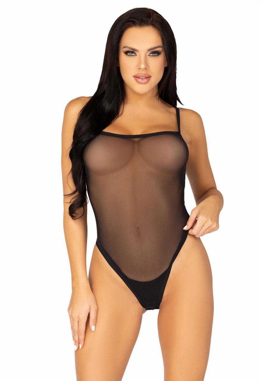 Сітчасте боді Cami bodysuit with thong Black Leg Avenue S/M