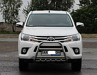 Кенгурятник QT006 (нерж.) для Toyota Hilux 2015-2024 гг