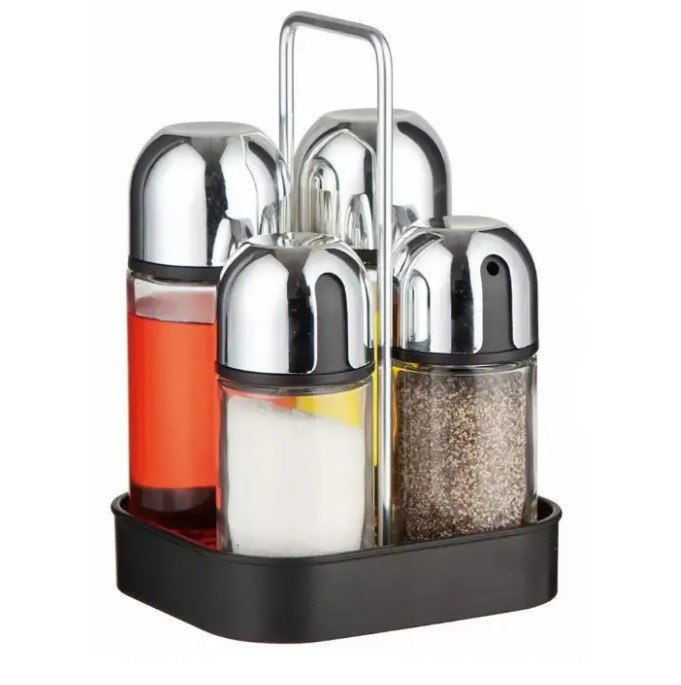 Набір для спецій KingHoff (сіль/перець/уксус/олія) 5 предметів 14,3х11,5 см h20,3 см (1647 KH), фото 1